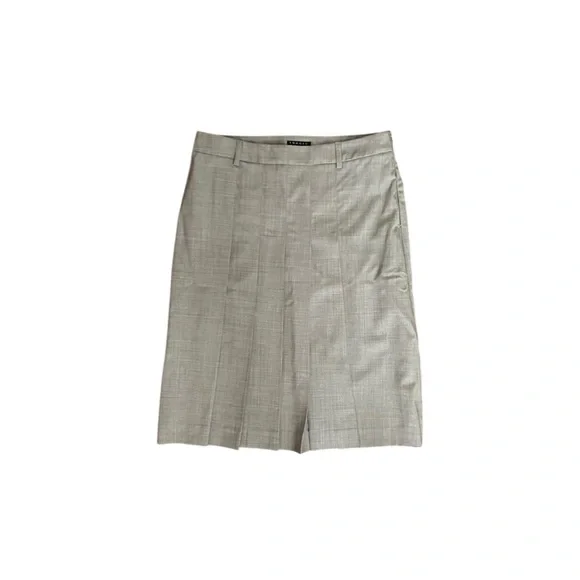 Theory Wool Blend Gray Pleated Skirt Size US 2 - Picture 5 of 9